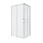 Sensea Remix Rectangular Sliding Shower Cubicle with Corner Entry 80 x 100 x 195cm - Chrome/ Clear